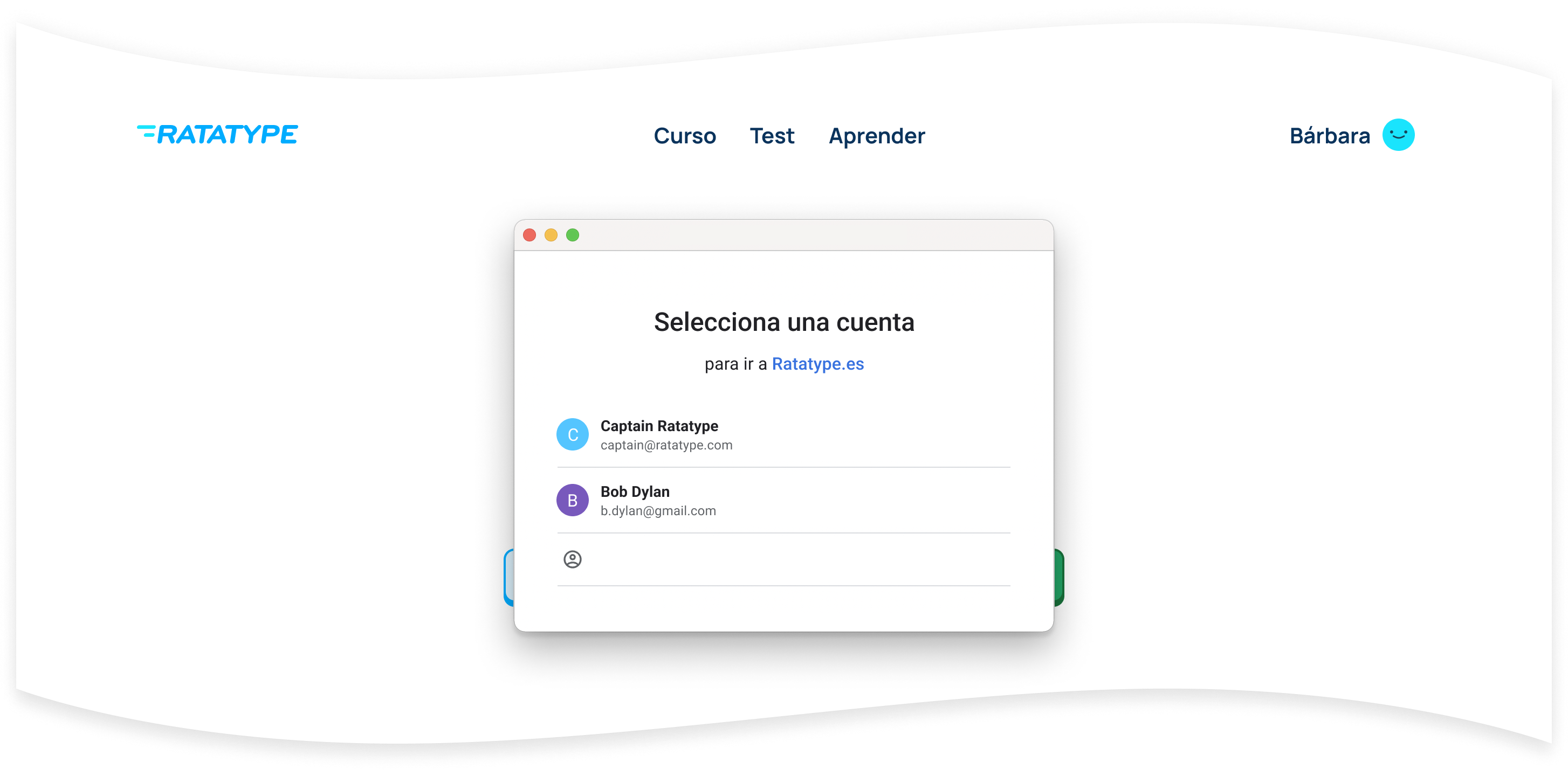 Selecciona la cuenta de Google, donde has creado las clases en Google Classroom.